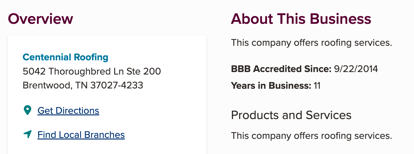 Centennial BBB Accredited Centennial Roofing BBB Accredited