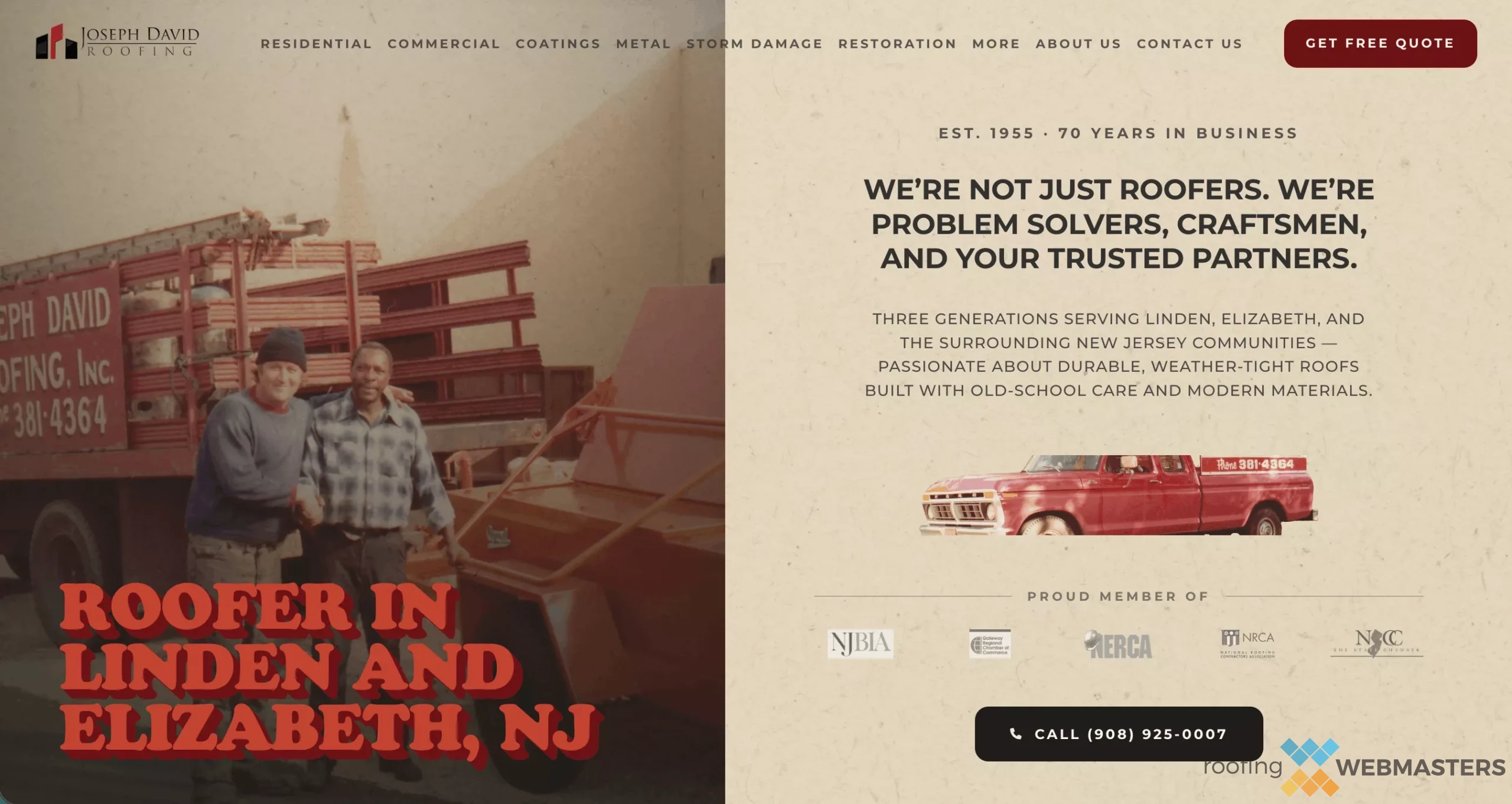 Homepage Example Homepage Example for Local Roofing Website