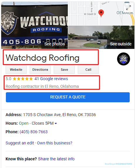 Local SEO for Roof Company