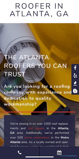 Mobile Roofing Website