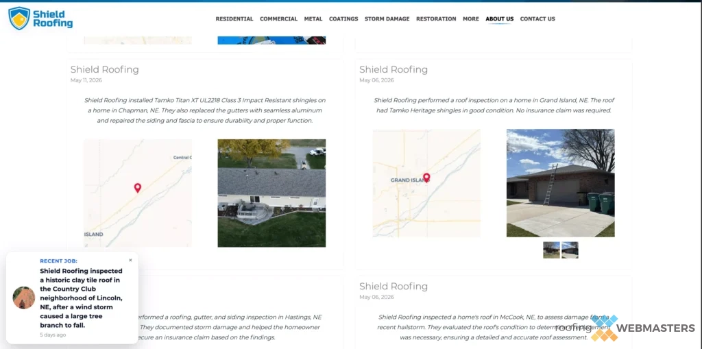 Pin Content Enhancement Local Roofing Website With DataPins for Pin Content Enhancement