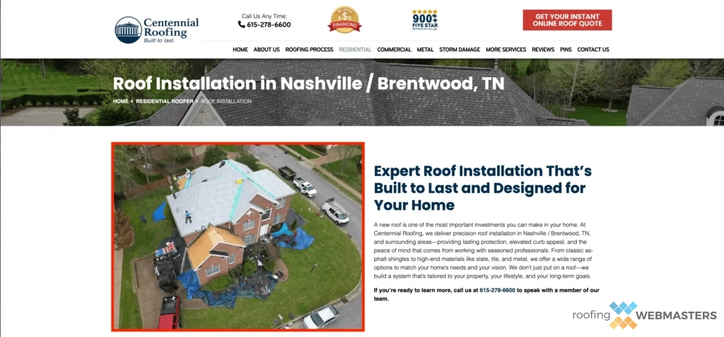 Real Job Photo Service Page Real Job Photo on Roofing Service Page