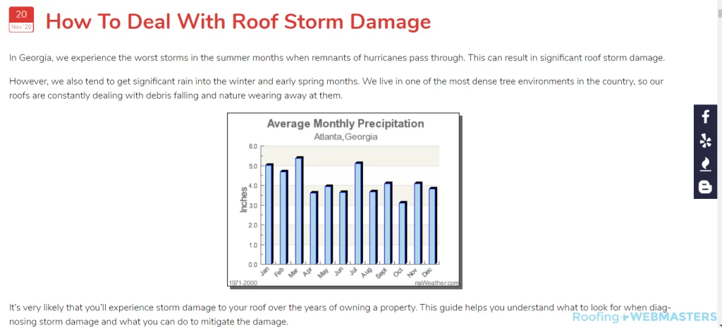 Roofer Blog Post Screenshot