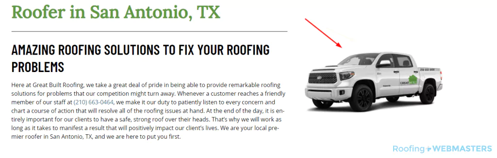 Roofing Brand Example With Website and Truck Wrap