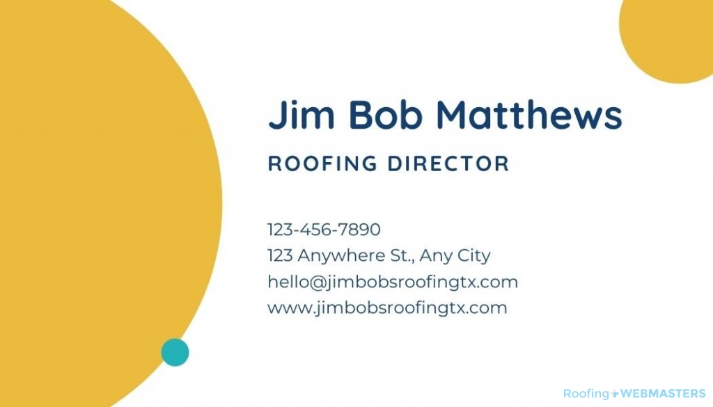 Roofing Business Card Back