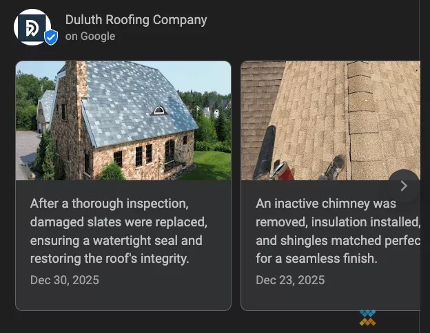 Roofing Company Google Posts Roofing Company Google Posts (Screenshot)