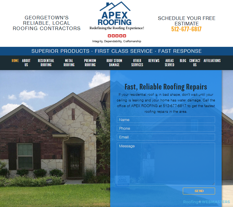 A Roofing Company Website