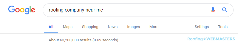 Roofing Contractors Search Query A Search Query in a Google Bar