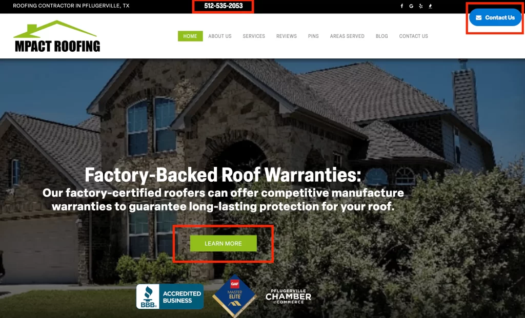 Roofing Conversion Rate Optimization Example