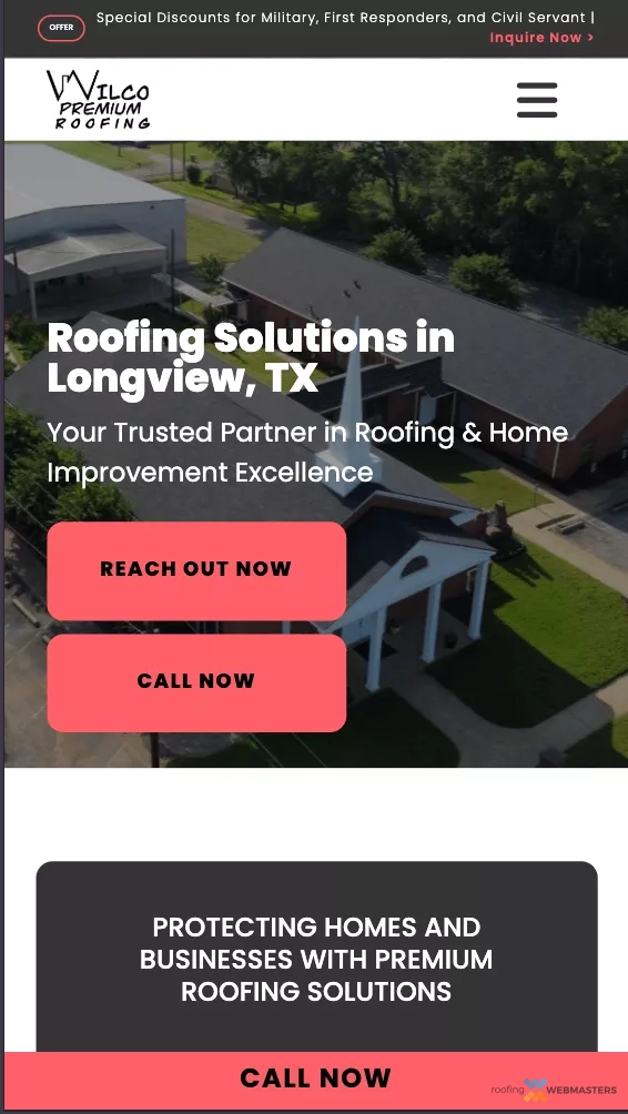 Roofing Mobile Website Roofing Mobile Website