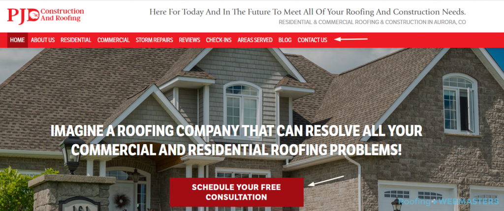 Roofing Site Navigation