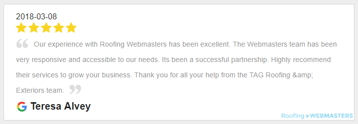 Roofing Webmasters Review Example