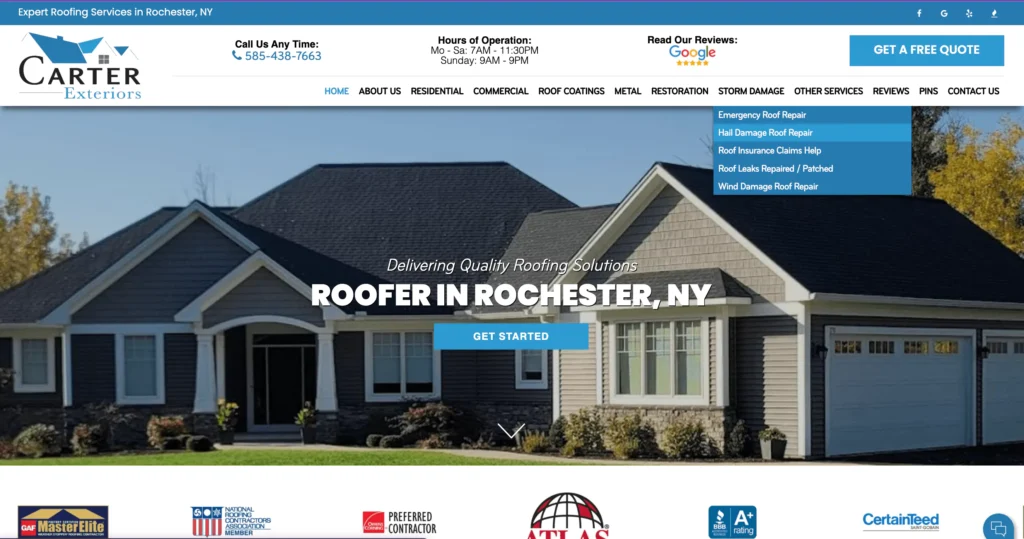 Roofing Website Rank #11