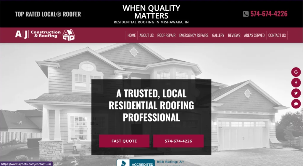 Roofing Website Rank #5
