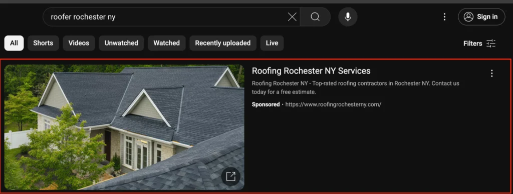 YouTube Ad Example